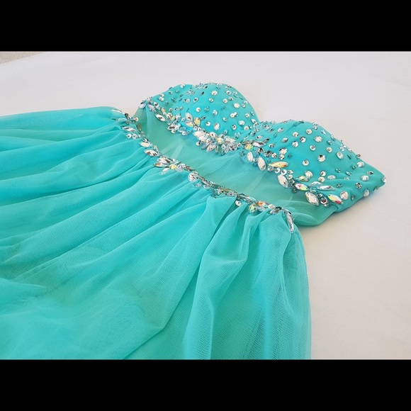 Aqua Flowy Dress - Picture 3 of 3
